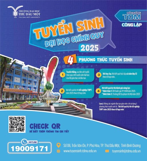 TDMU - Dự kiến phương án tuyển sinh đại học chính quy 2025
