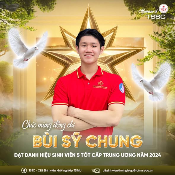 TẤM GƯƠNG SINH VIÊN 5 TỐT: BÙI SỸ CHUNG – HÀNH TRÌNH KHẲNG ĐỊNH BẢN THÂN CỦA SINH VIÊN 5 TỐT TIÊU BIỂU TRONG PHONG TRÀO KHỞI NGHIỆP NĂM 2025